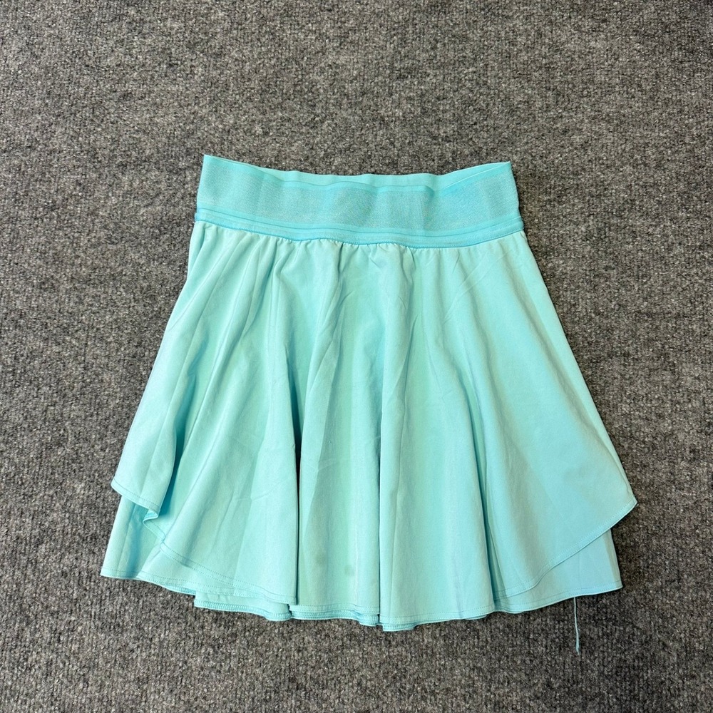 Lululemon Skirt Womens Size 2 Aqua Blue Tiered Ruffle Athletic Tennis Golf Skort